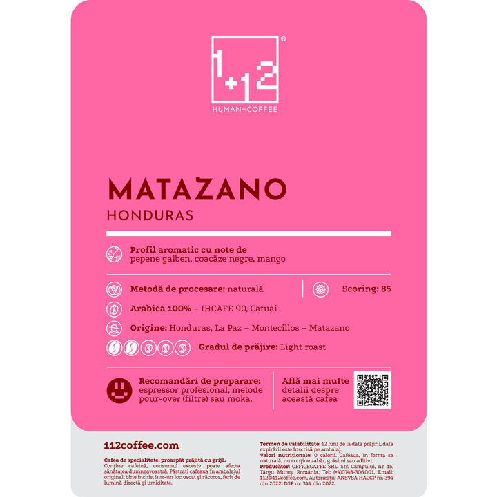 Honduras Matazano Cafea de Specialitate