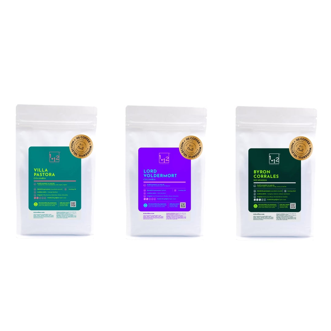 Pachet 3 buc. Columbia Villa Pastora, Columbia Lord Voldermort, Nicaragua Byron Corrales 750 grame Cafea de Specialitate