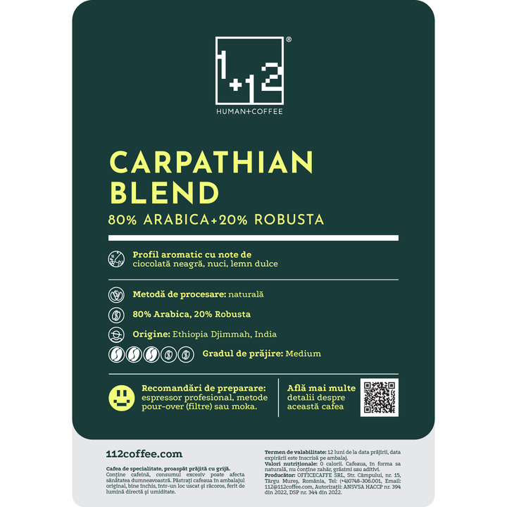 Carpathian Blend arabica/robusta Cafea de Specialitate