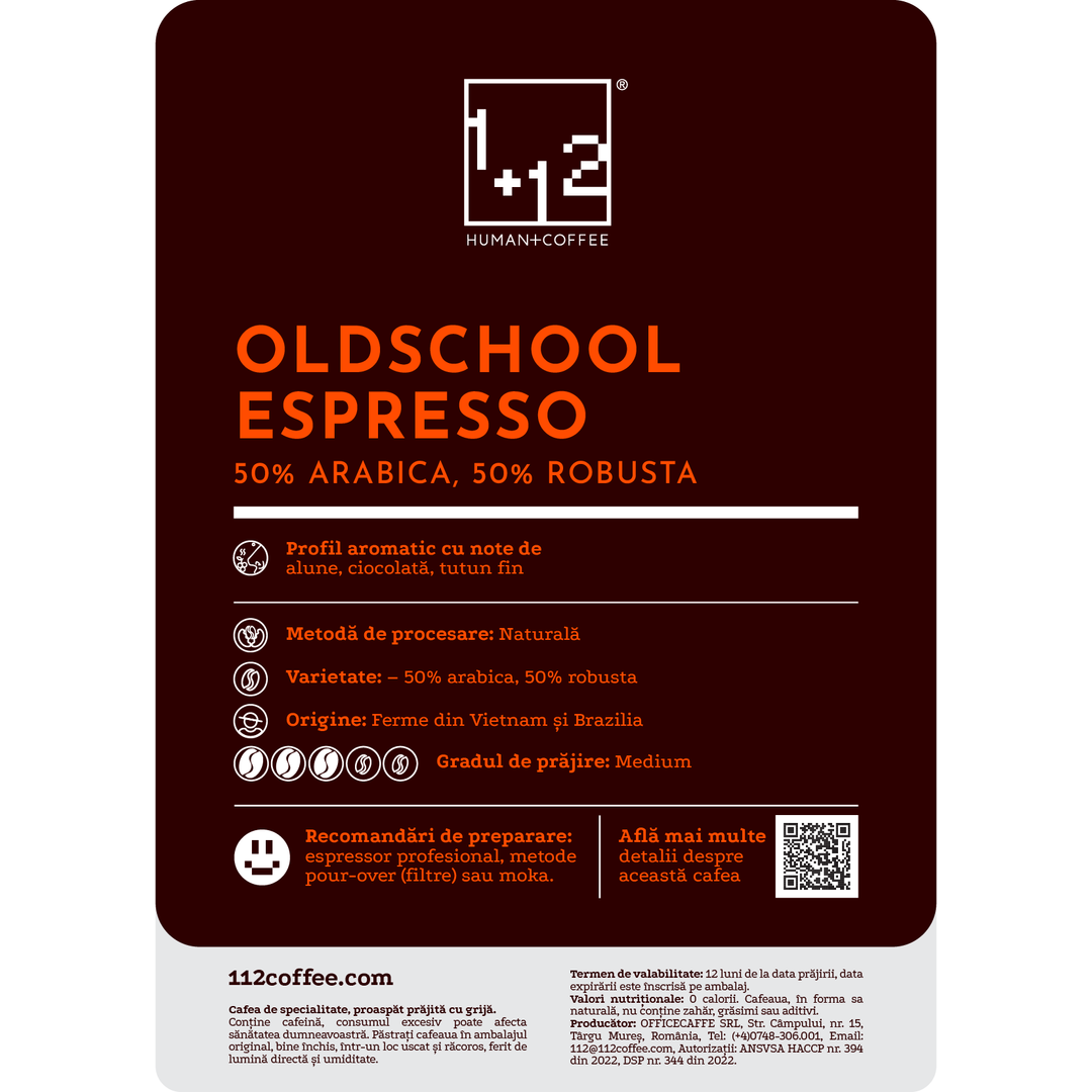 Oldschool Espresso arabica/robusta – 1 kg.
