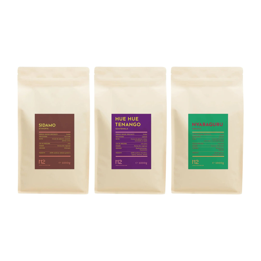 Pachet 3 buc Etiopia Sidamo, Guatemala Huehuetenango, Rwanda Nyaraguru – 3 Kg